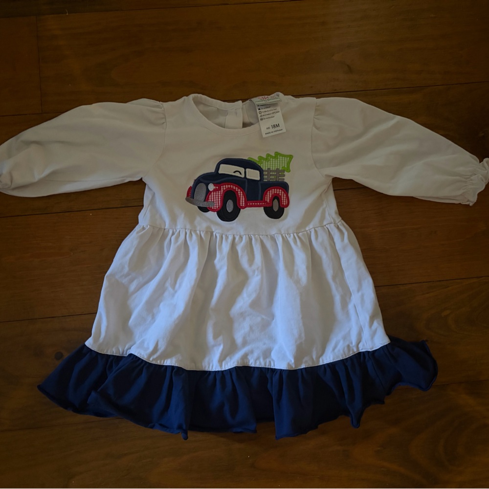 Girls Smocked Christmas Dress